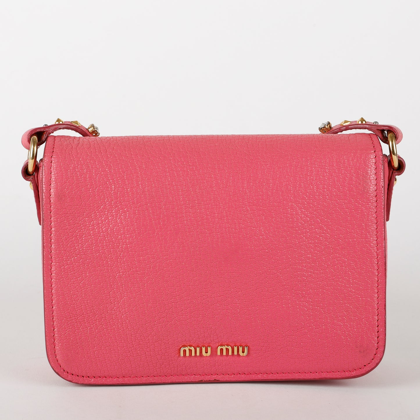 Studded Madras Crystal Crossbody, Fuchsia