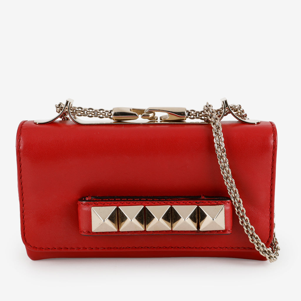 Rockstud Va Va Voom Chain Bag, Red