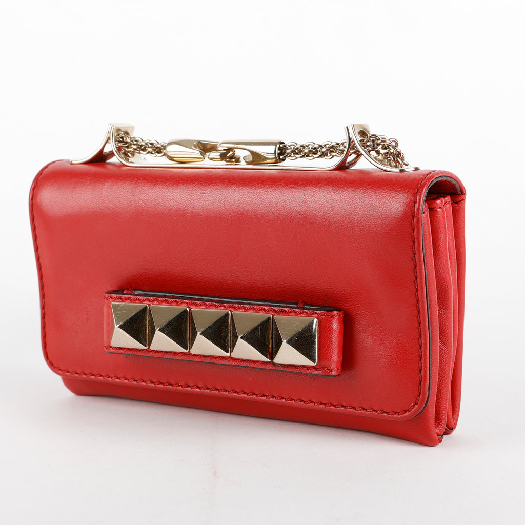 Rockstud Va Va Voom Chain Bag, Red