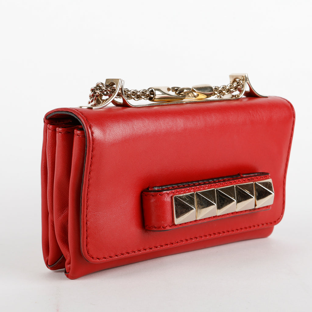 Rockstud Va Va Voom Chain Bag, Red