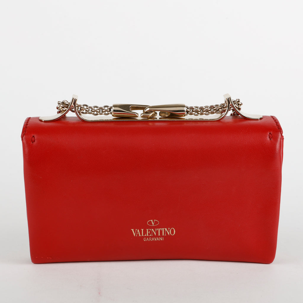 Rockstud Va Va Voom Chain Bag, Red