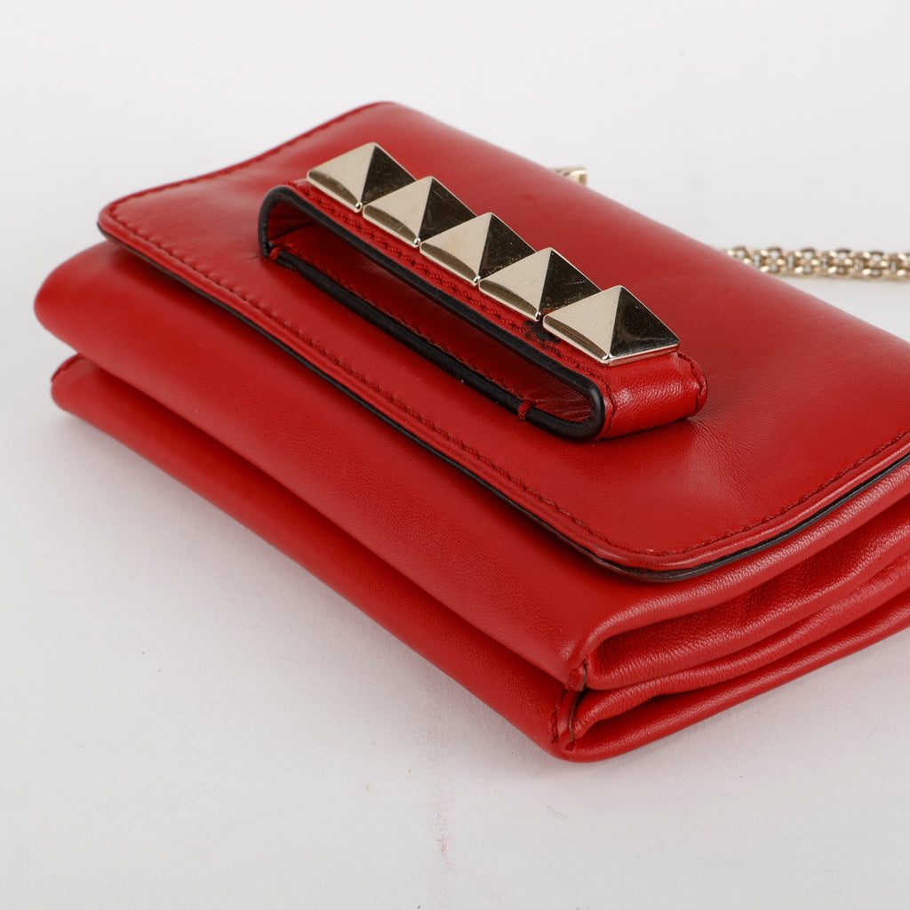 Rockstud Va Va Voom Chain Bag, Red
