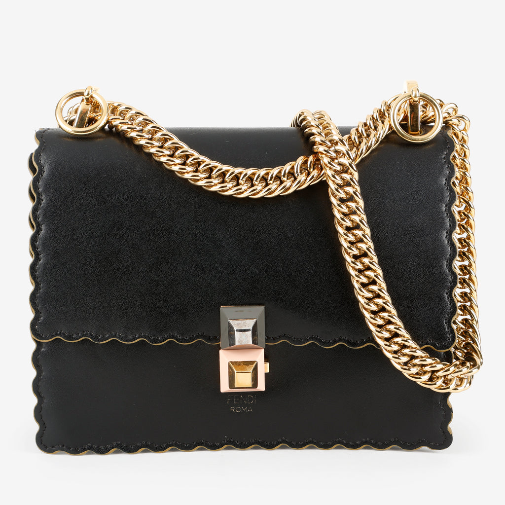 Small Kan I Chain Bag, Black GHW (C)