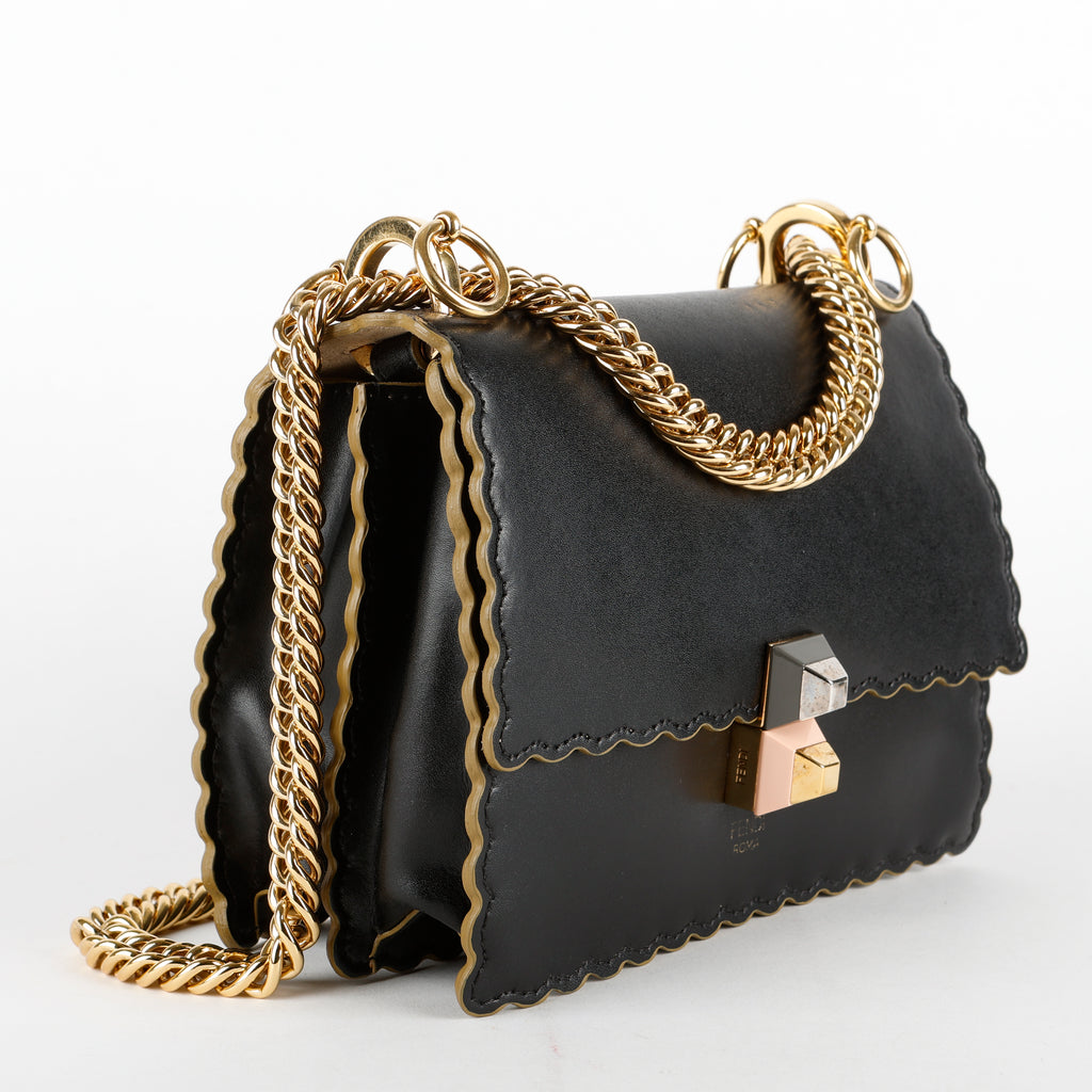 Small Kan I Chain Bag, Black GHW (C)