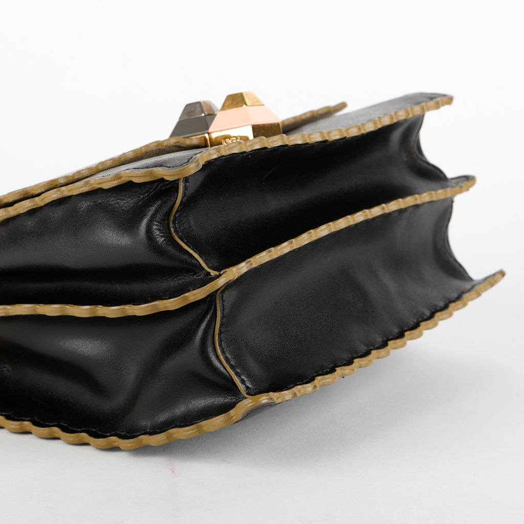 Small Kan I Chain Bag, Black GHW (C)