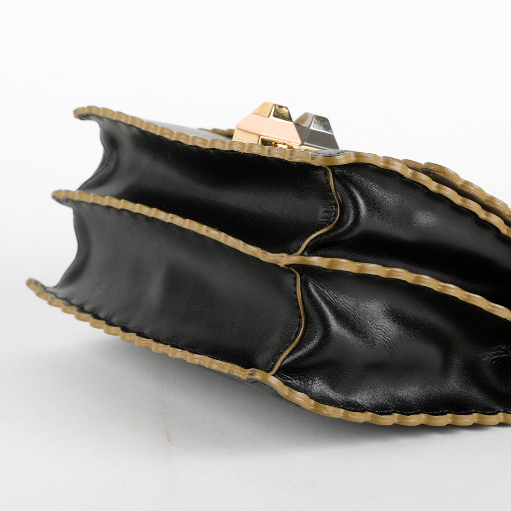 Small Kan I Chain Bag, Black GHW (C)
