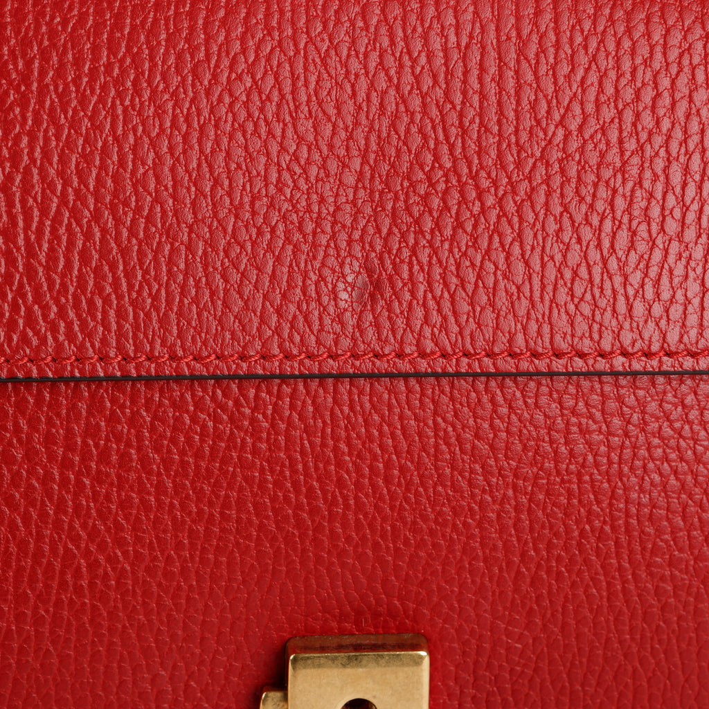 Medium Dionysus, Red Grained Calfskin