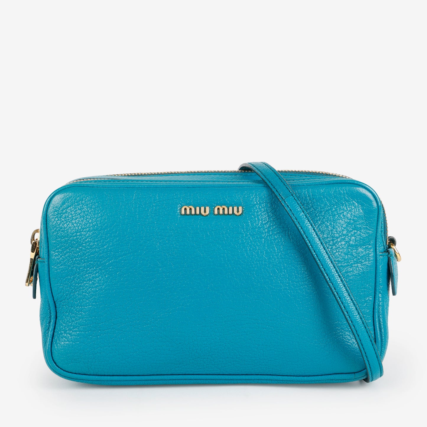 Double Zip Camera Bag, Blue Goatskin GHW