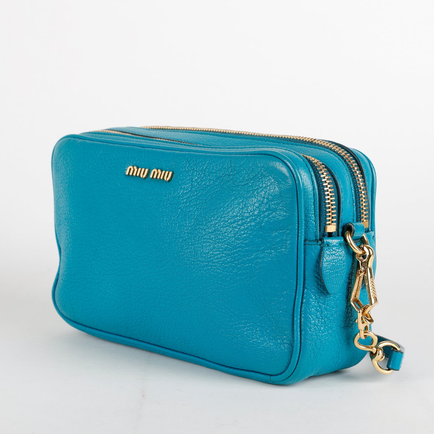 Double Zip Camera Bag, Blue Goatskin GHW