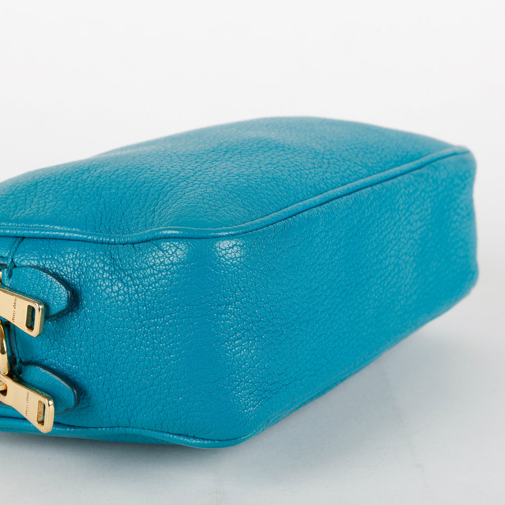 Double Zip Camera Bag, Blue Goatskin GHW