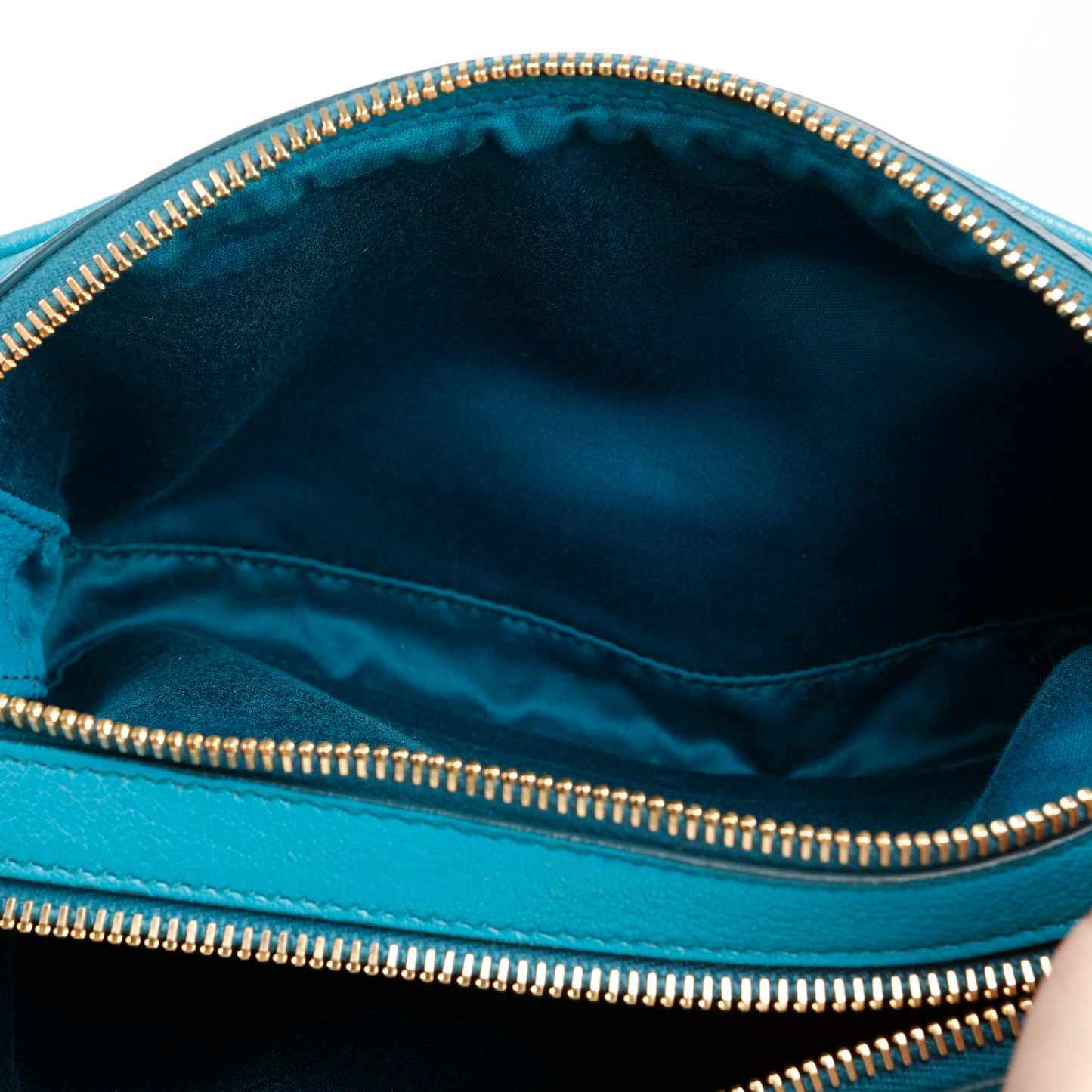 Double Zip Camera Bag, Blue Goatskin GHW