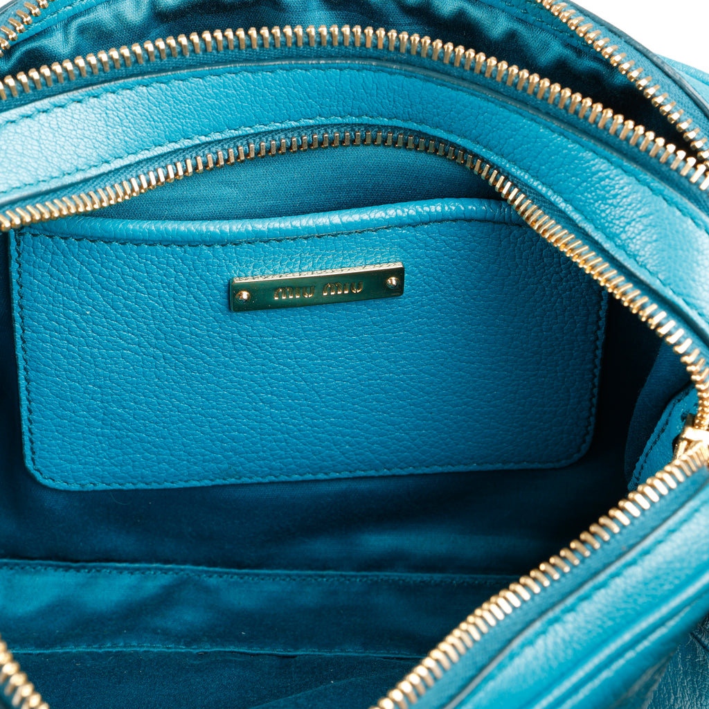 Double Zip Camera Bag, Blue Goatskin GHW