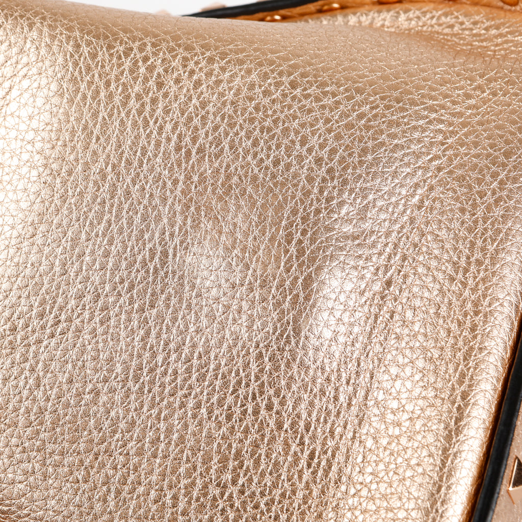 Rockstud Bucket Bag, Rose Gold Calfskin