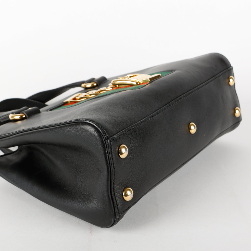 Small  Sylvie Tote, Black Calfskin