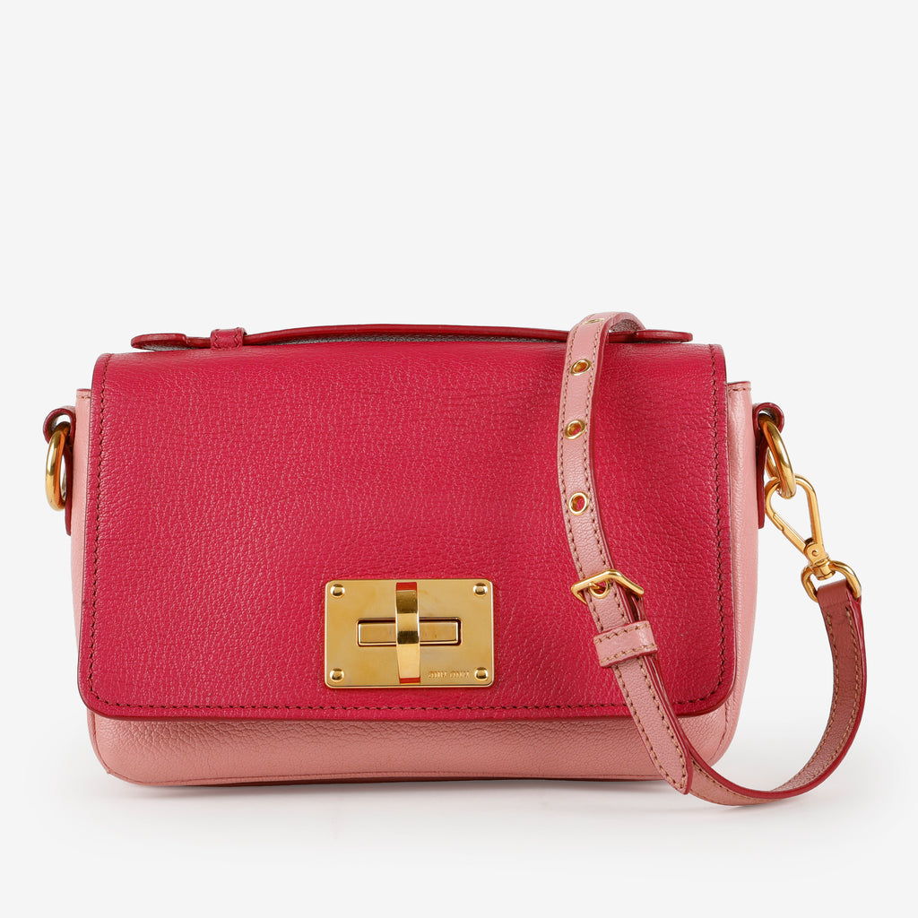 Madras Crossbody, Pink Goatskin