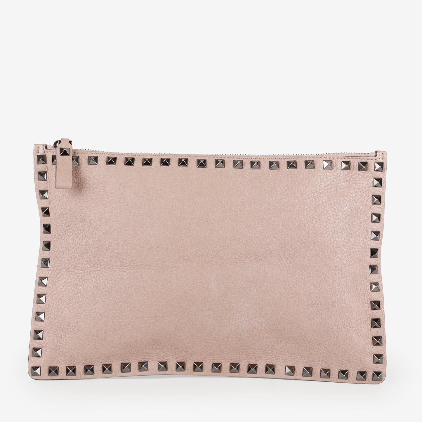 Medium Rockstud Zip Clutch, Mauve