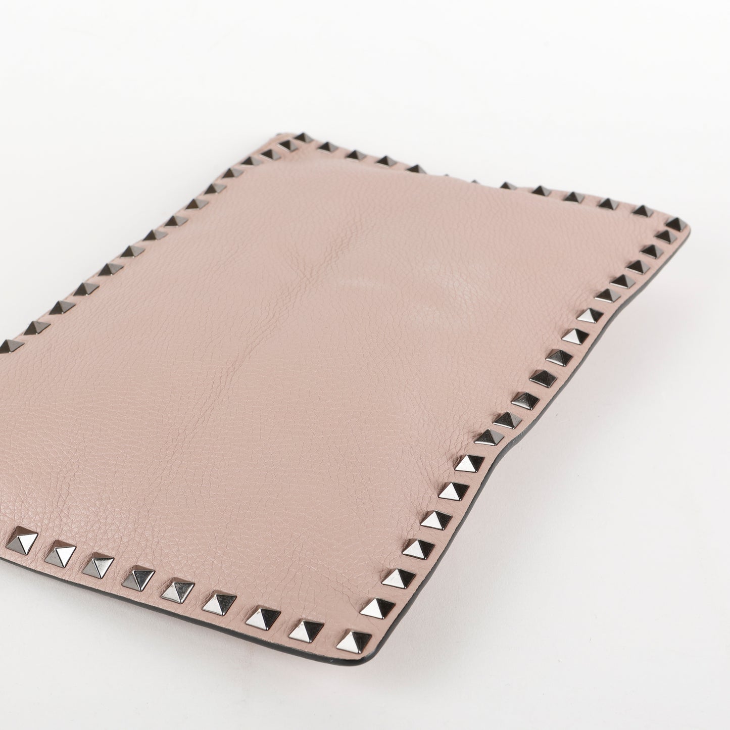 Medium Rockstud Zip Clutch, Mauve