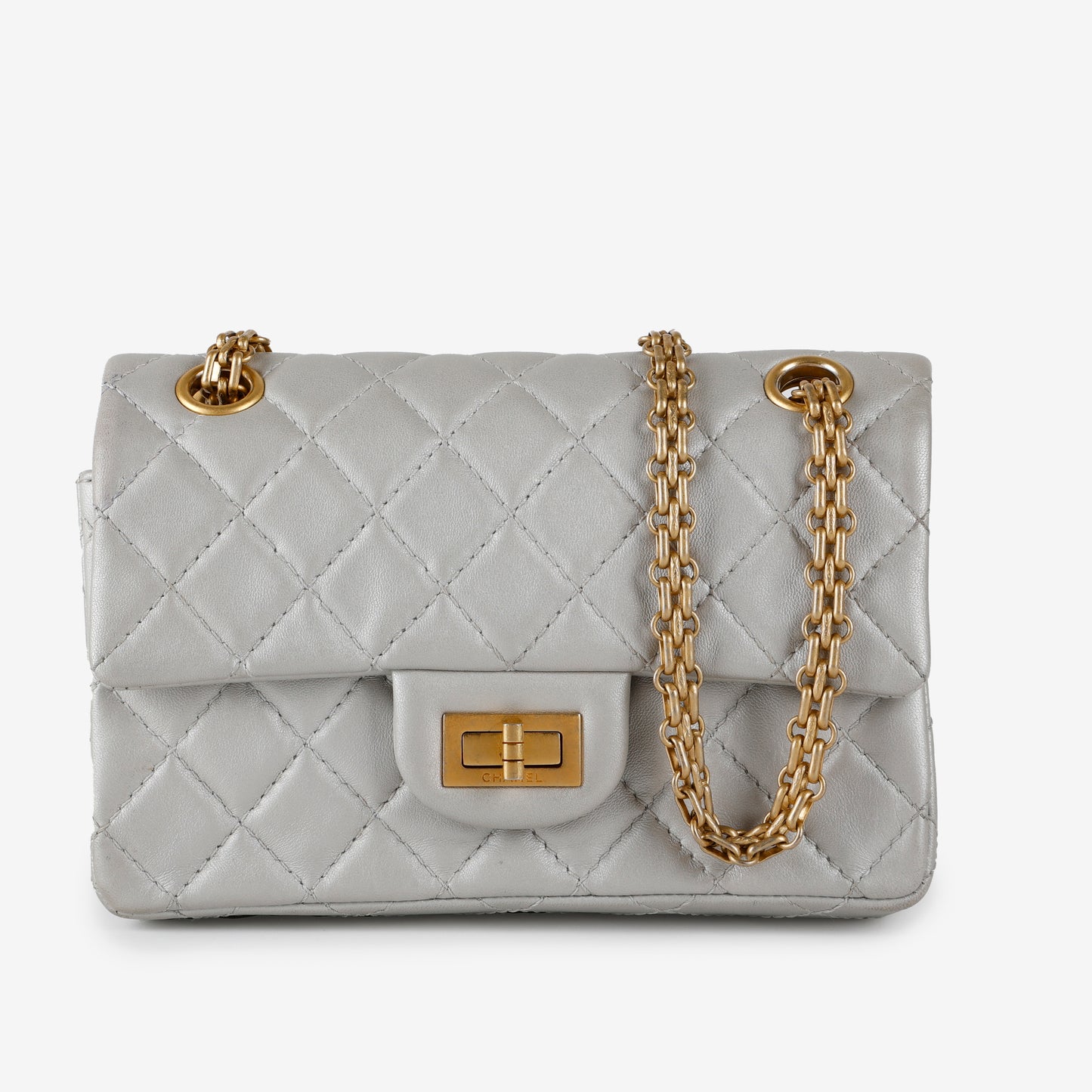 Mini Reissue 2.55 Flap, Silver Aged Calfskin