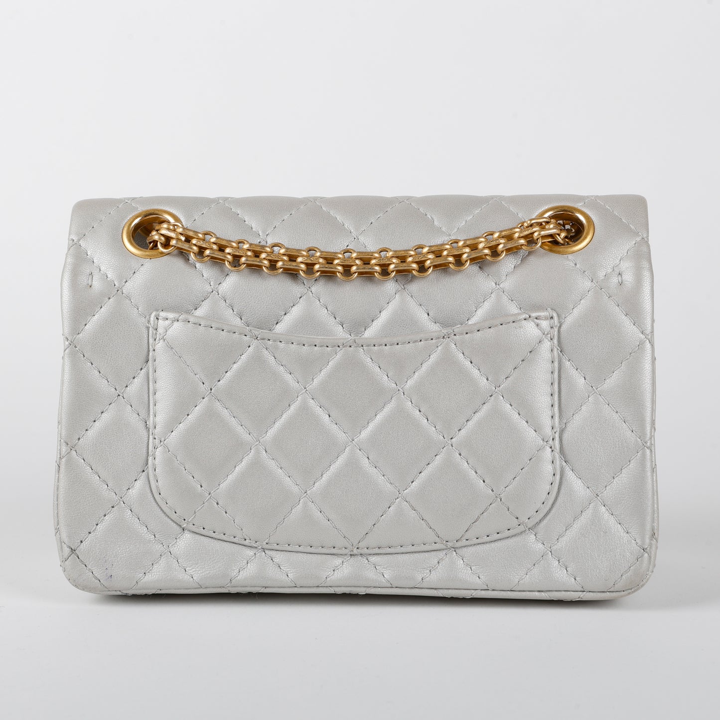 Mini Reissue 2.55 Flap, Silver Aged Calfskin