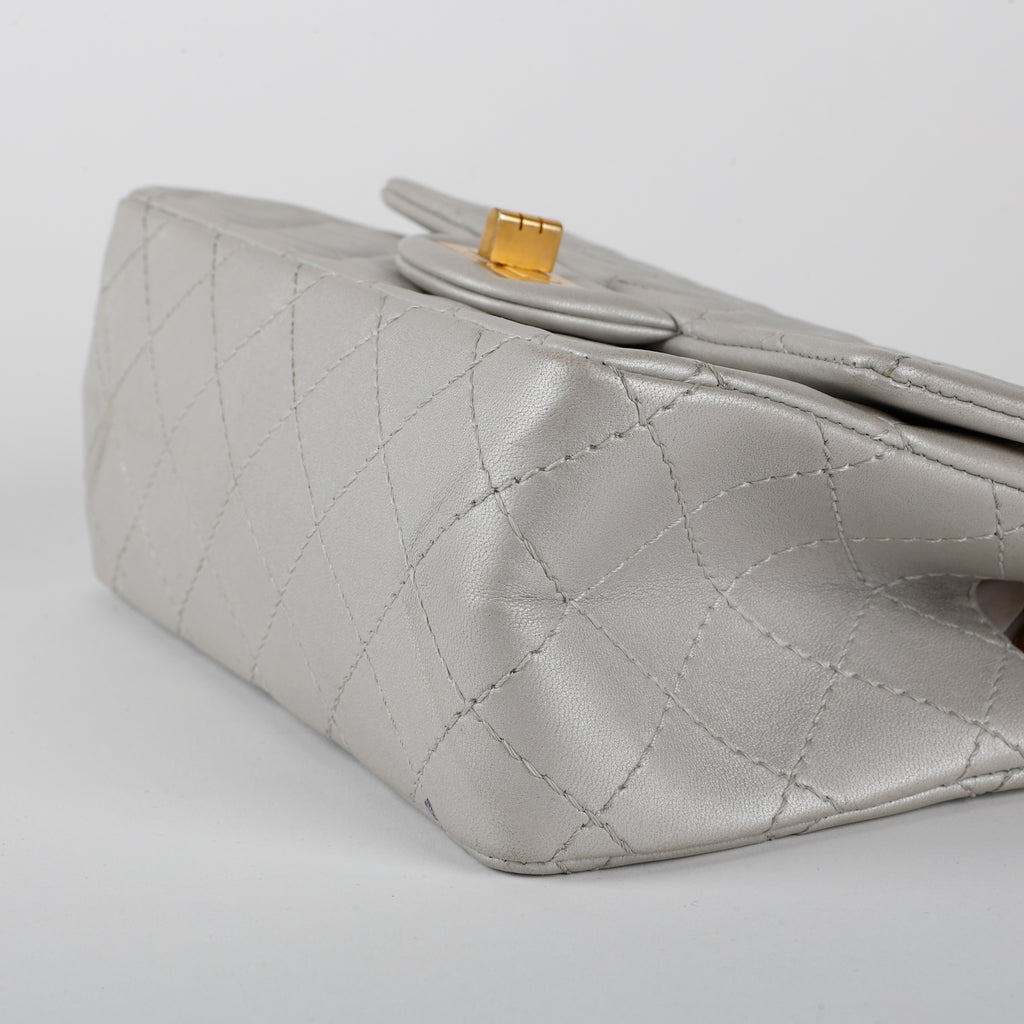 Mini Reissue 2.55 Flap, Silver Aged Calfskin