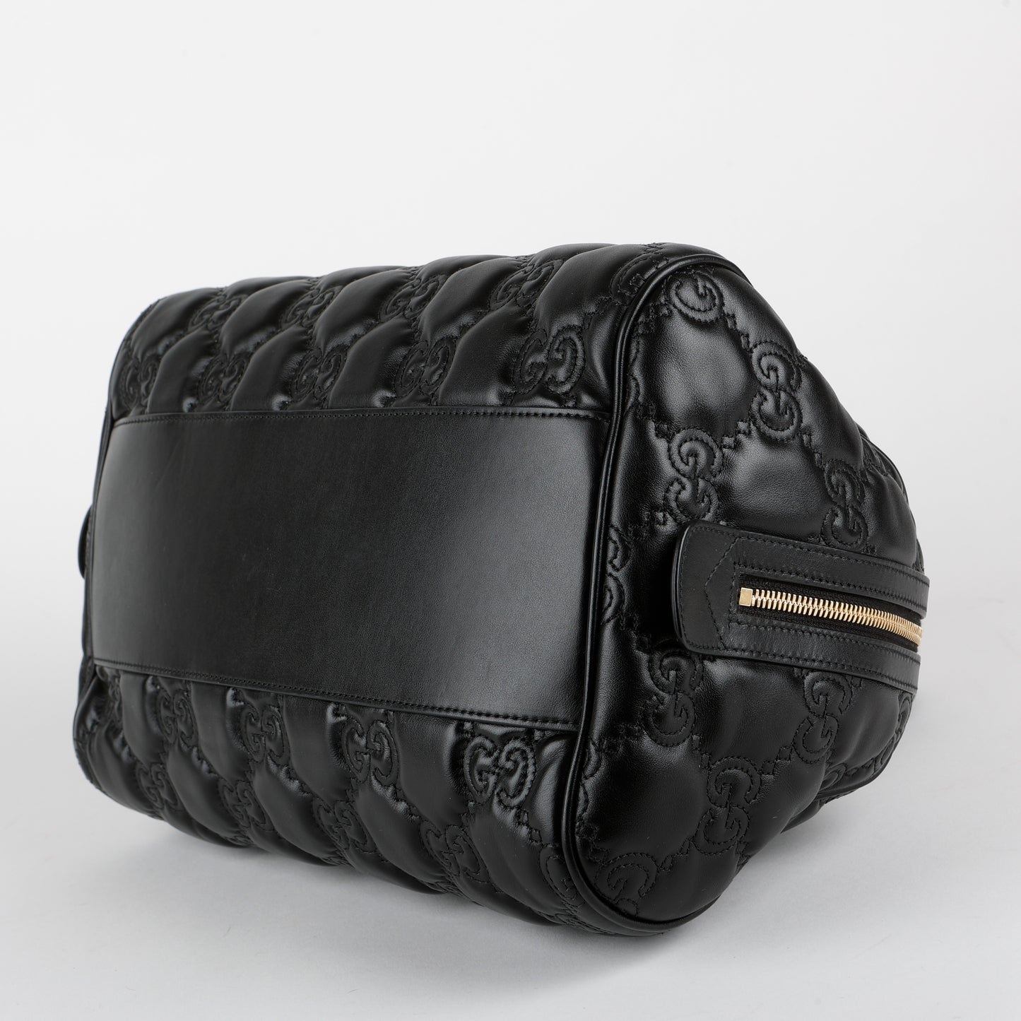 Medium GG Matelasse Bowler Bag, Black Calfskin