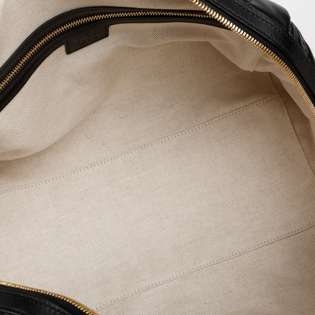 Medium GG Matelasse Bowler Bag, Black Calfskin