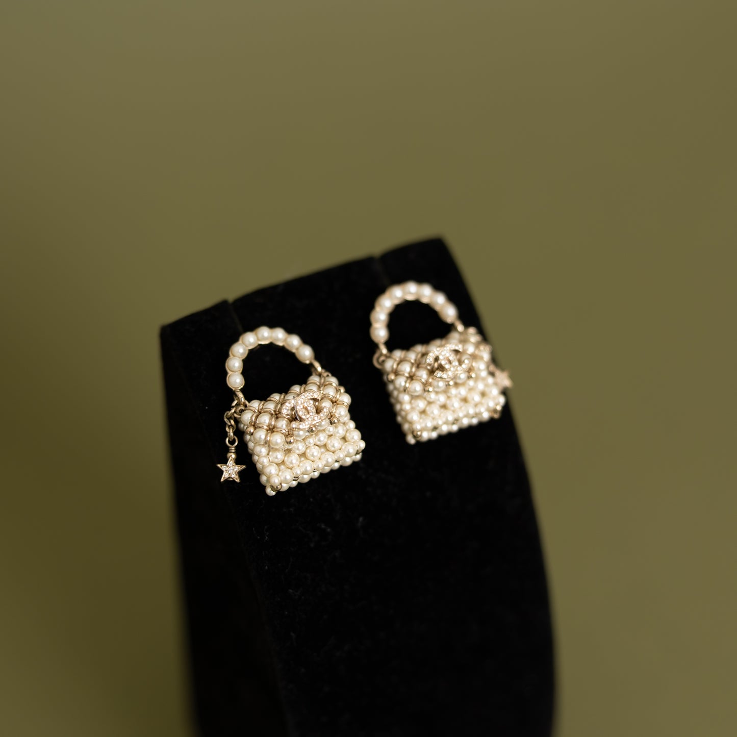 Pearl Handbag CC Earrings, Runway Piece