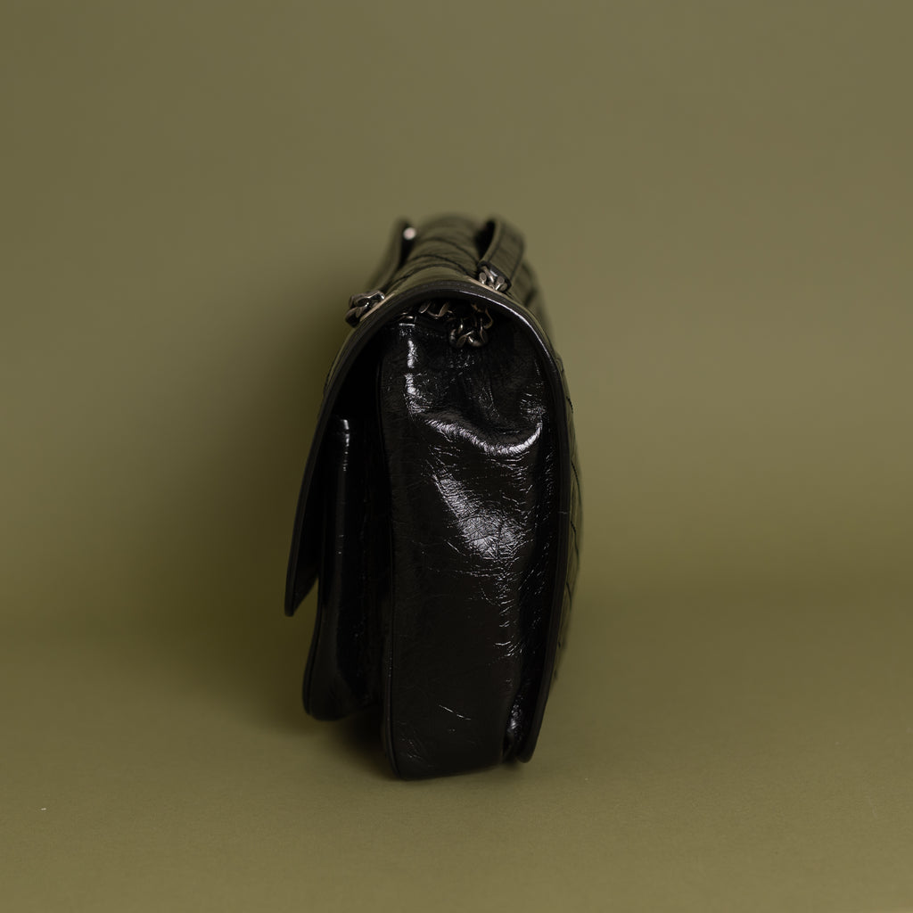 Large Niki Black Aged Calfskin 9838