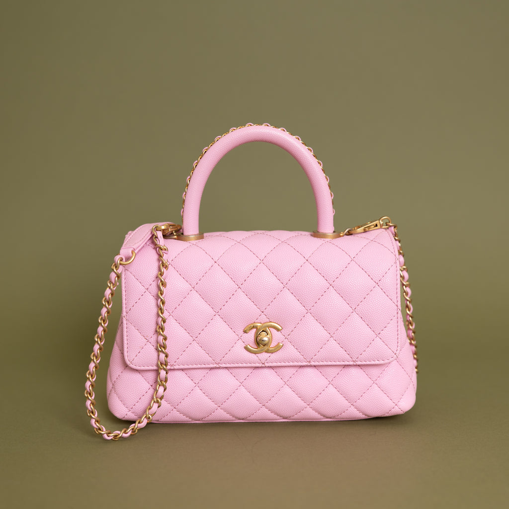 Small Chain Around Coco Handle, Pink 9937