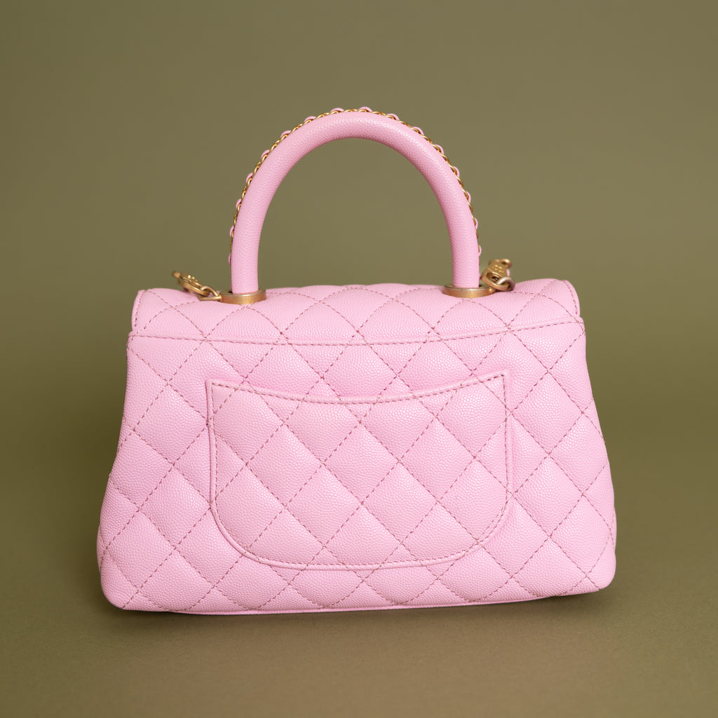 Small Chain Around Coco Handle, Pink 9937