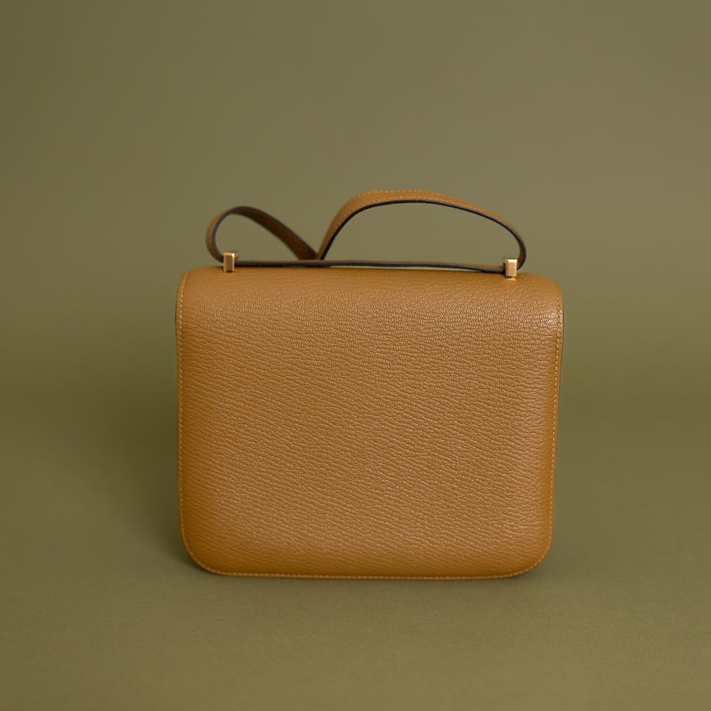 Constance 18 Kraft Chevre Gold Hardware