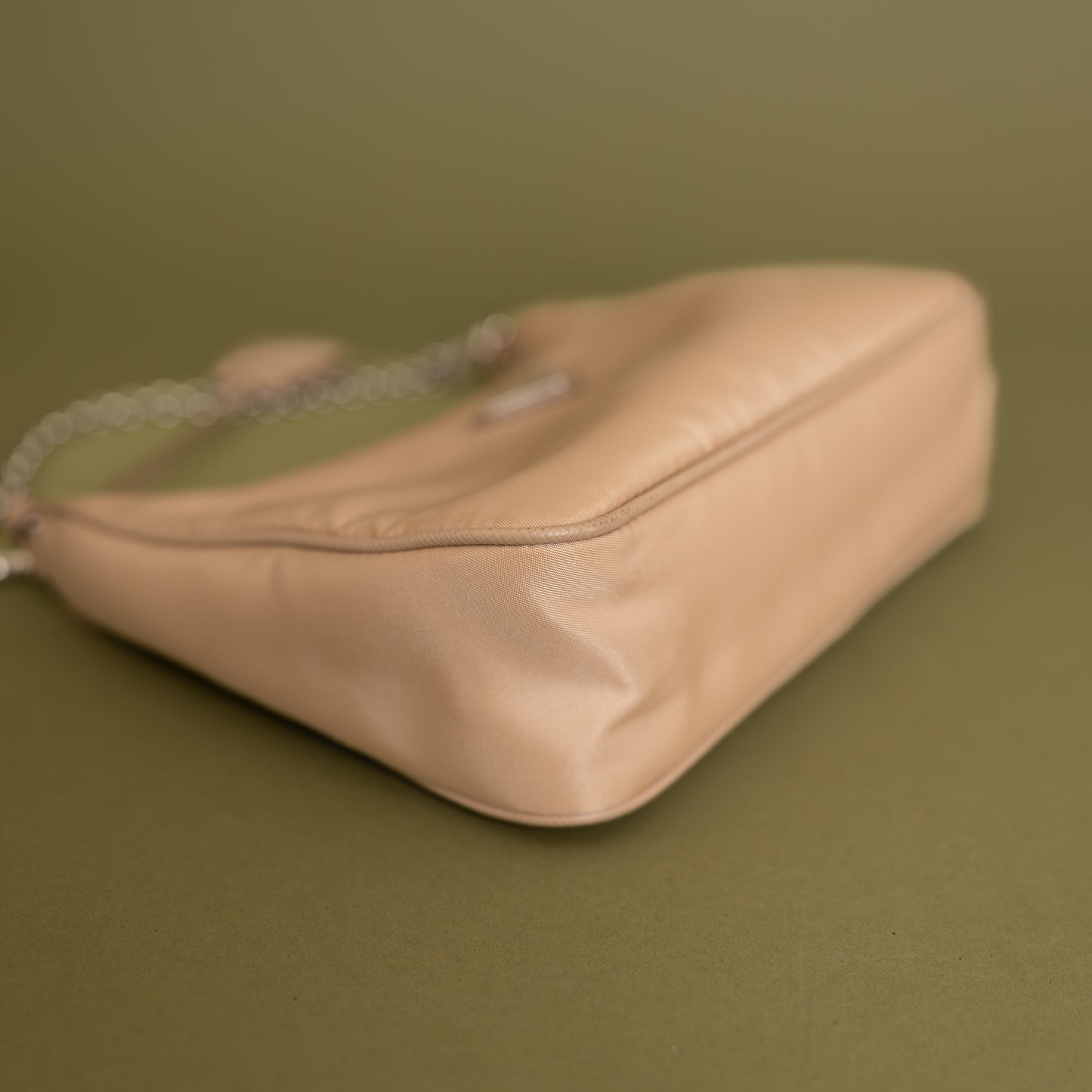 Small Re-Edition Hobo Crossbody, Beige Nylon 9955