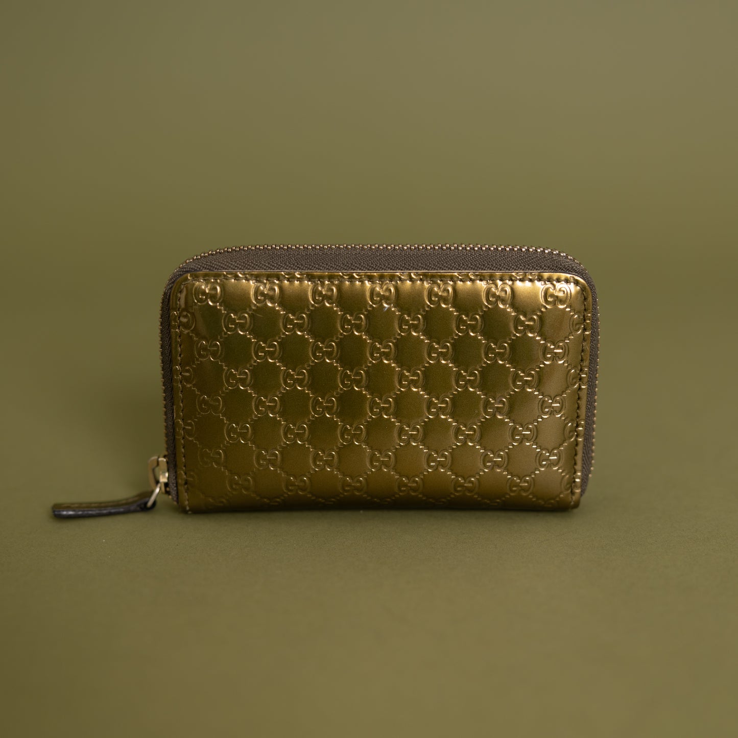 Bronze Guccisima Zip Card Holder 10040