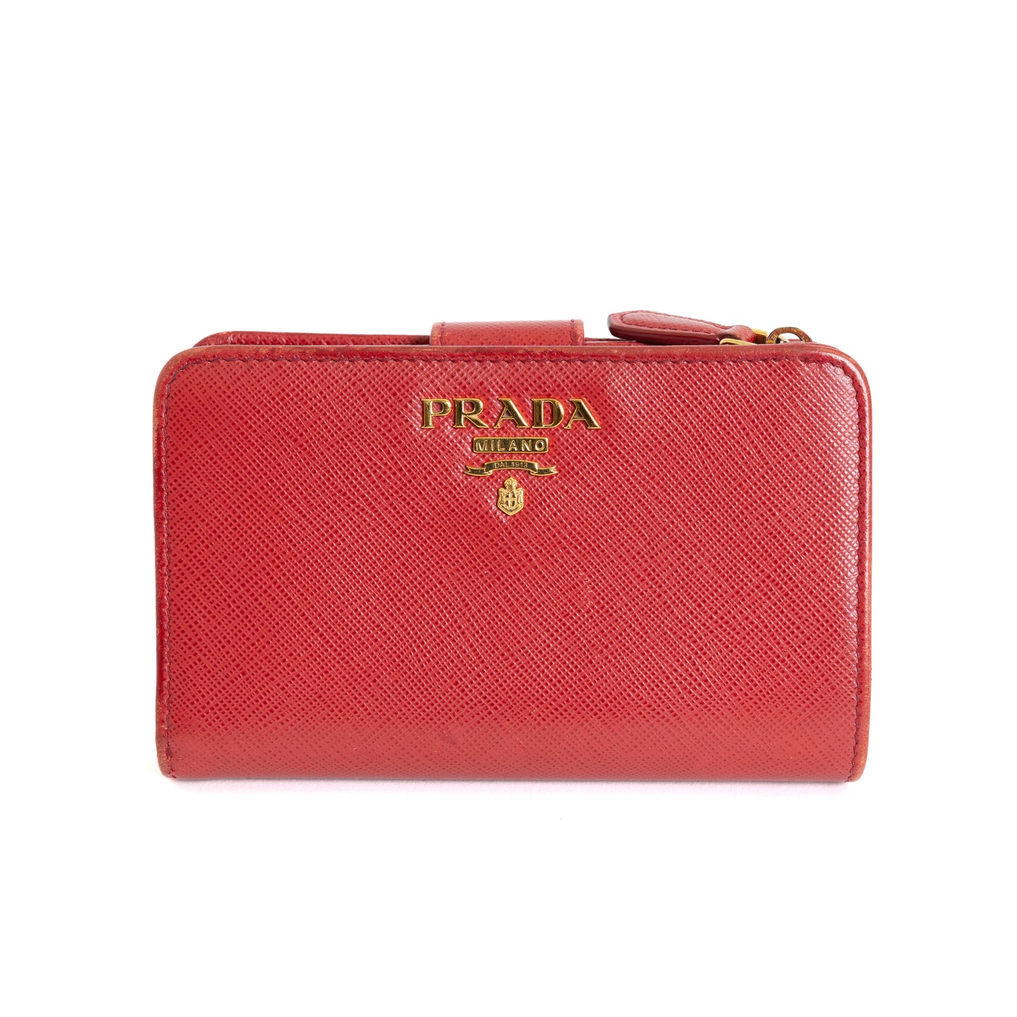 Metal Fuoco Wallet, Red Saffiano 8221