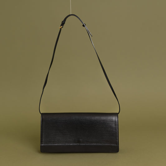 Honfleur Clutch, Black Epi
