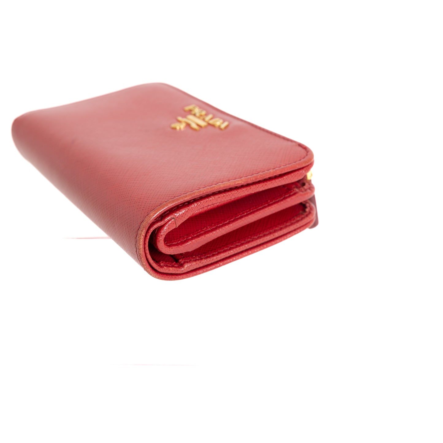 Metal Fuoco Wallet, Red Saffiano 8221