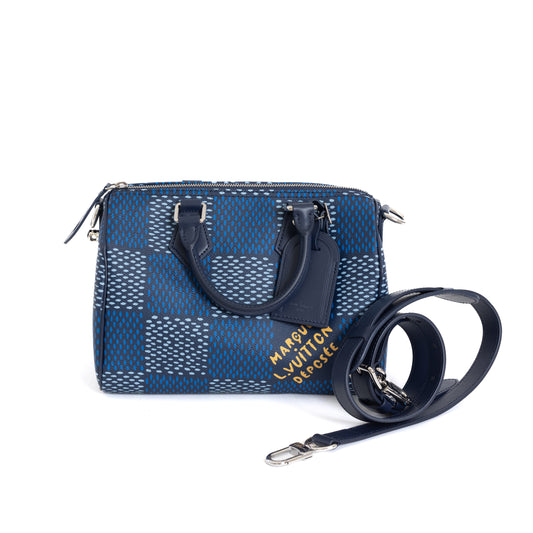 Speedy 25 Damier Heritage Blue, Pharell Williams