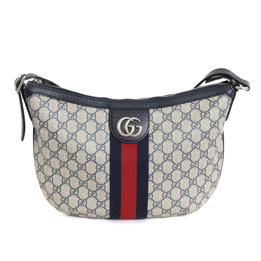 Ophidia GG Small Crossbody Bag, Navy Blue 7066