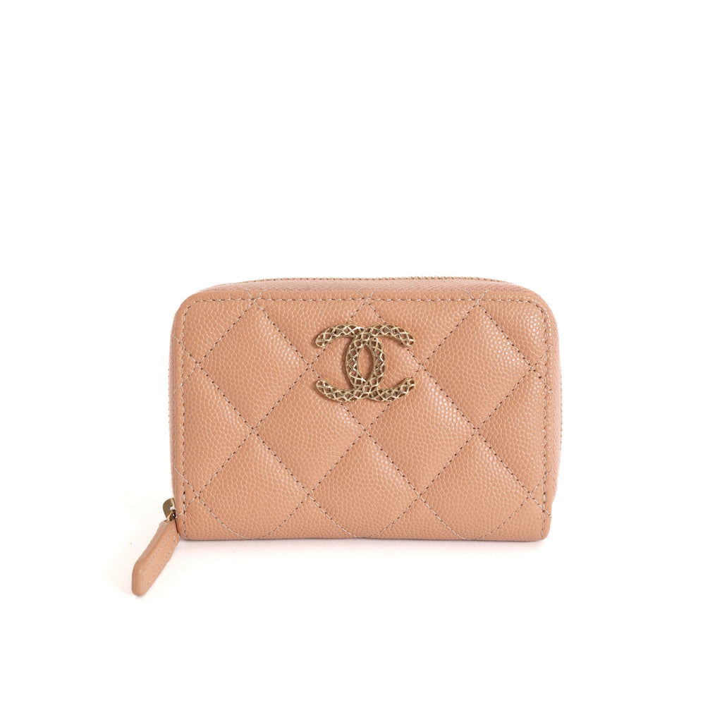 Zip Coin Wallet Caviar, Beige 8415