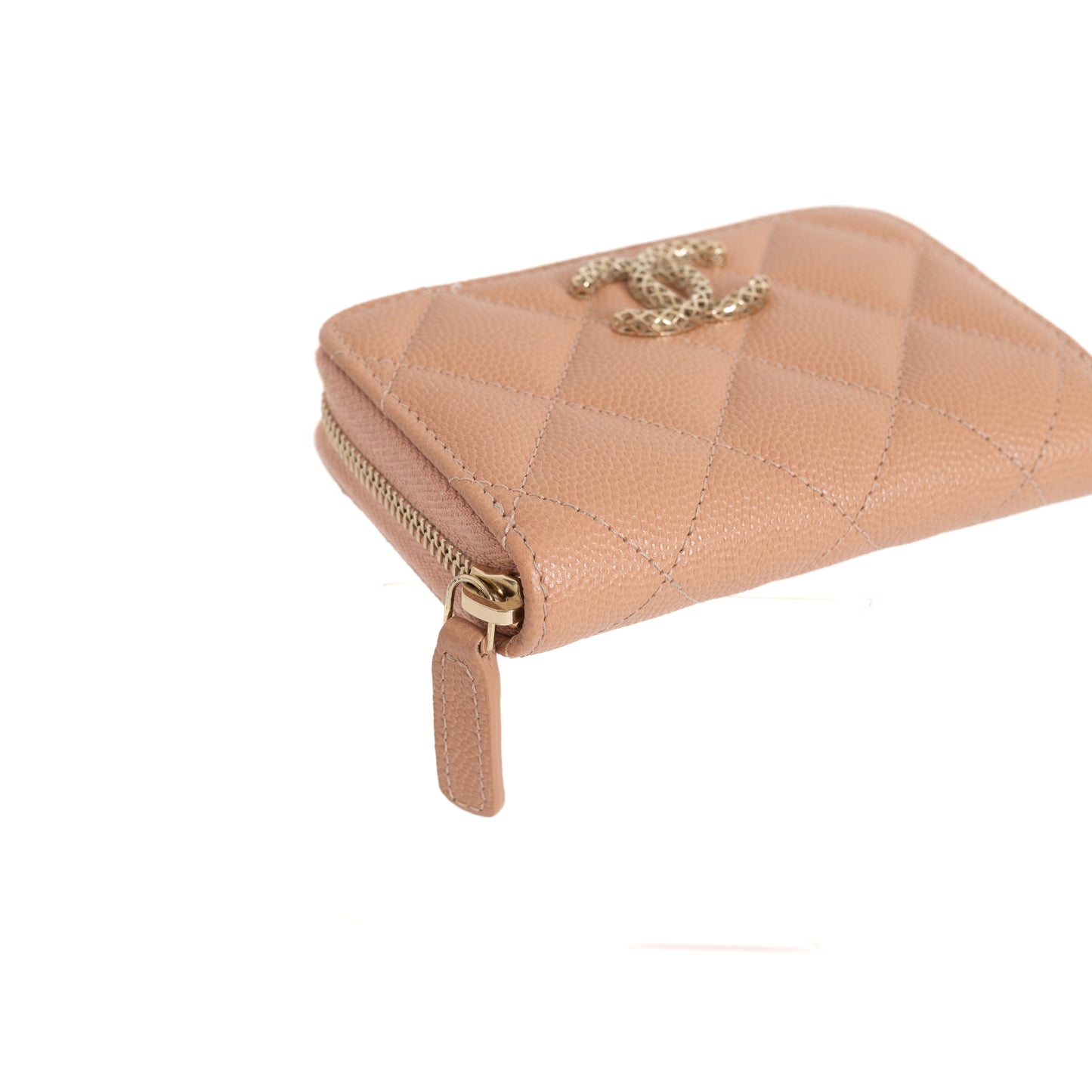 Zip Coin Wallet Caviar, Beige 8415