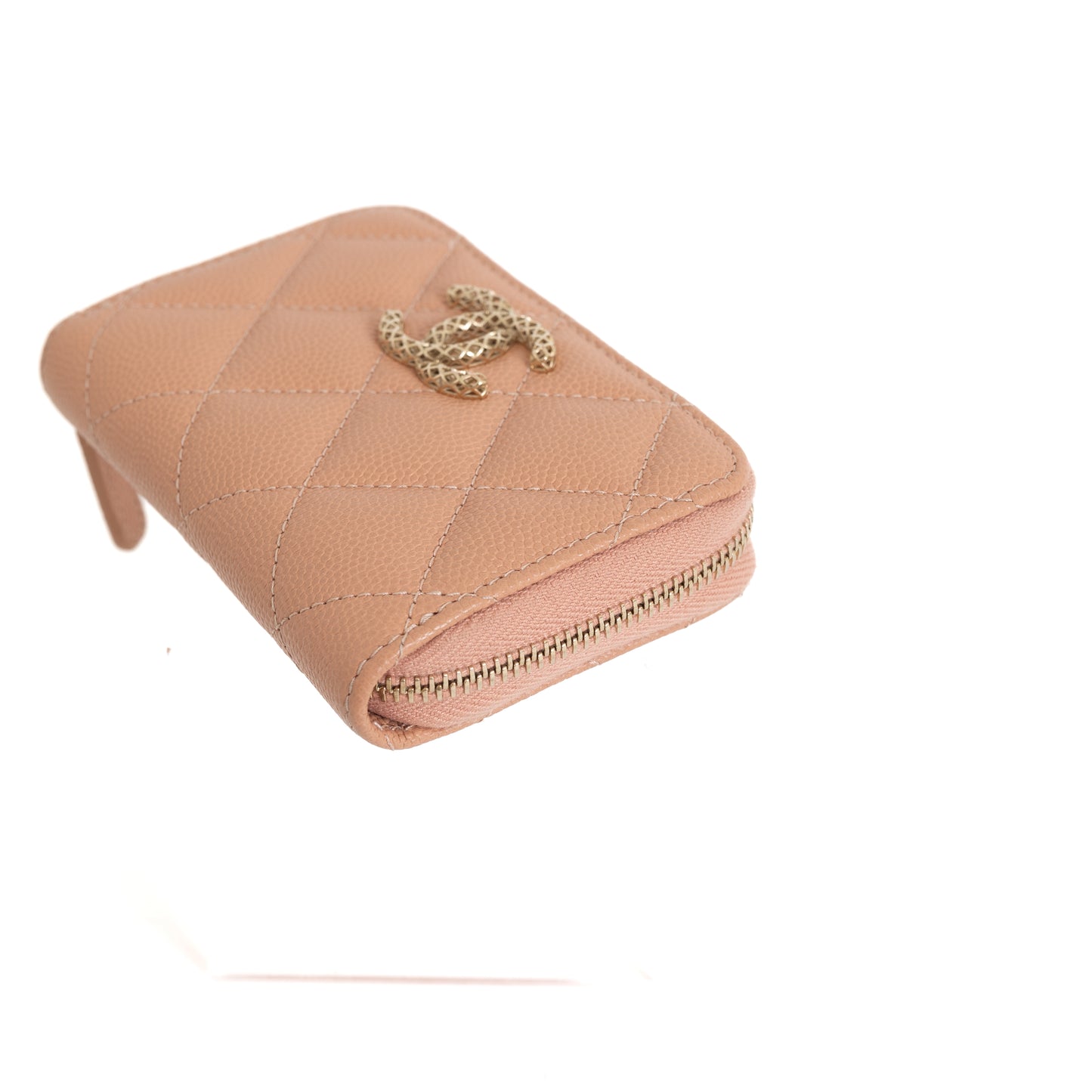 Zip Coin Wallet Caviar, Beige 8415