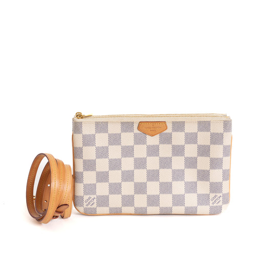 Double Zip Pochette Damier Azur 8420