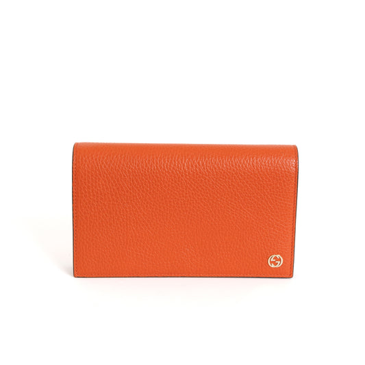 Wallet on Chain, Orange Calfskin 8348