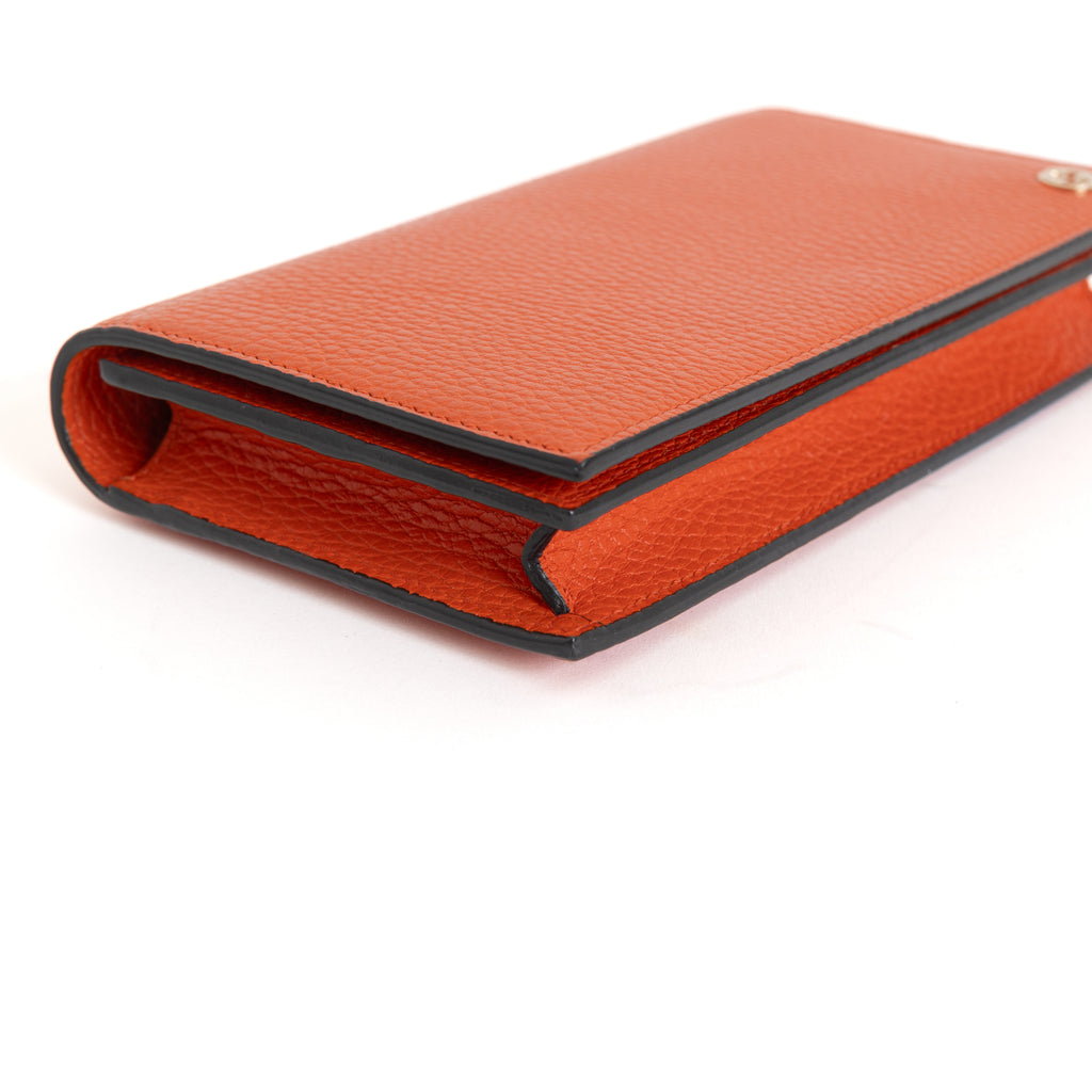 Wallet on Chain, Orange Calfskin 8348