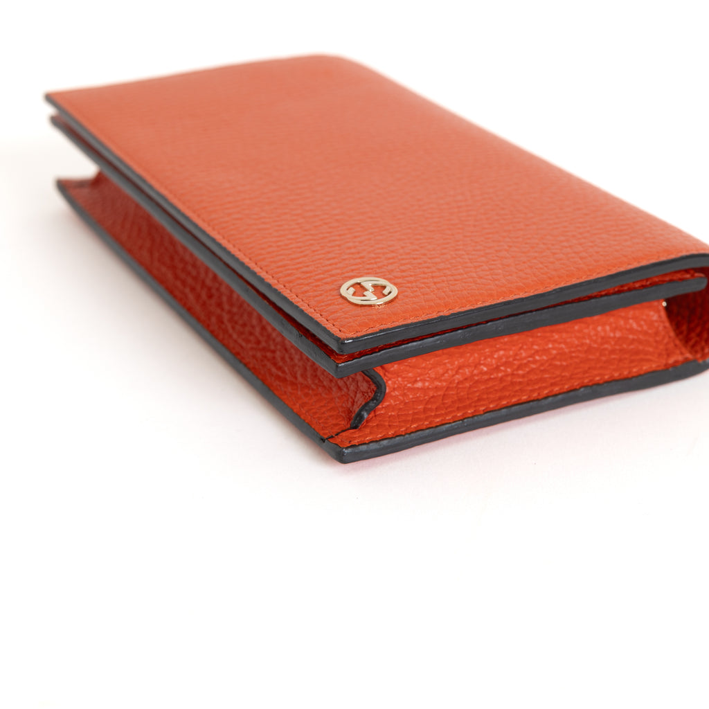 Wallet on Chain, Orange Calfskin 8348