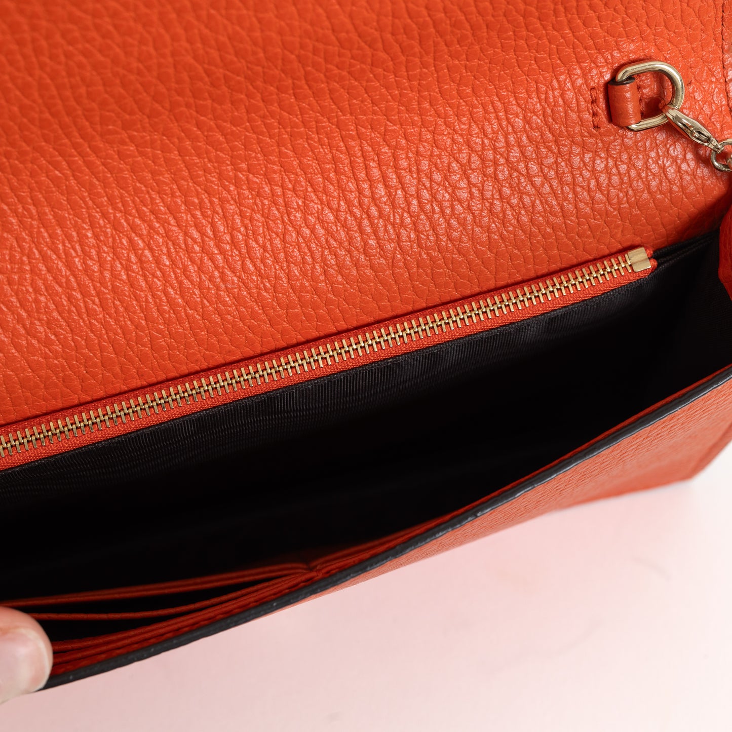 Wallet on Chain, Orange Calfskin 8348