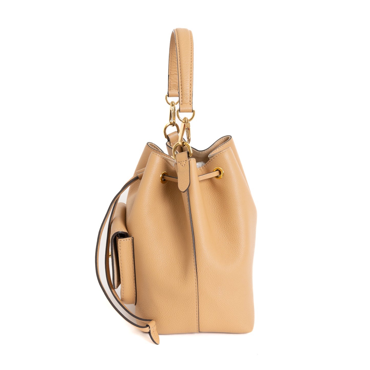 Lock Me Bucket Bag MM, Beige GHW 8224