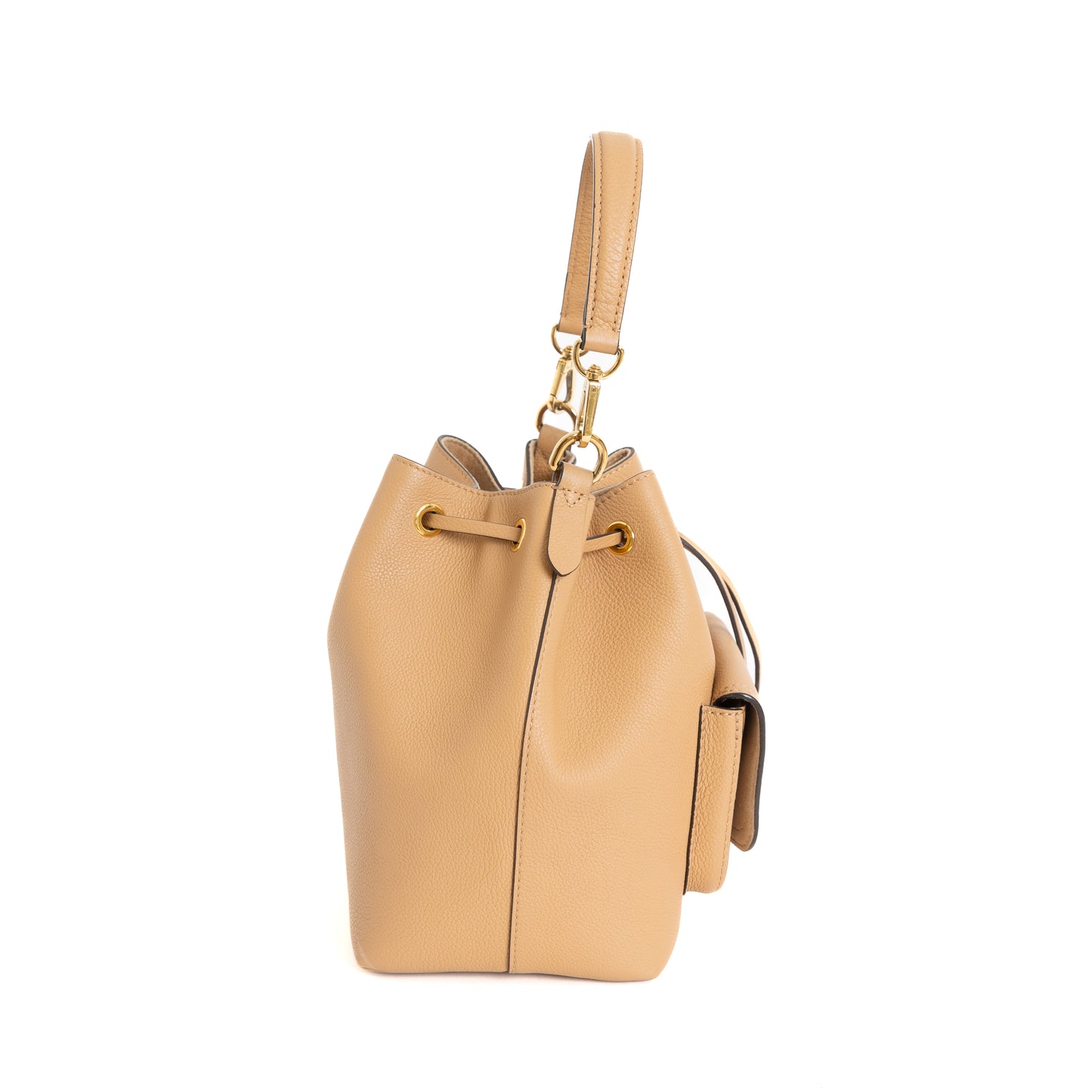 Lock Me Bucket Bag MM, Beige GHW 8224