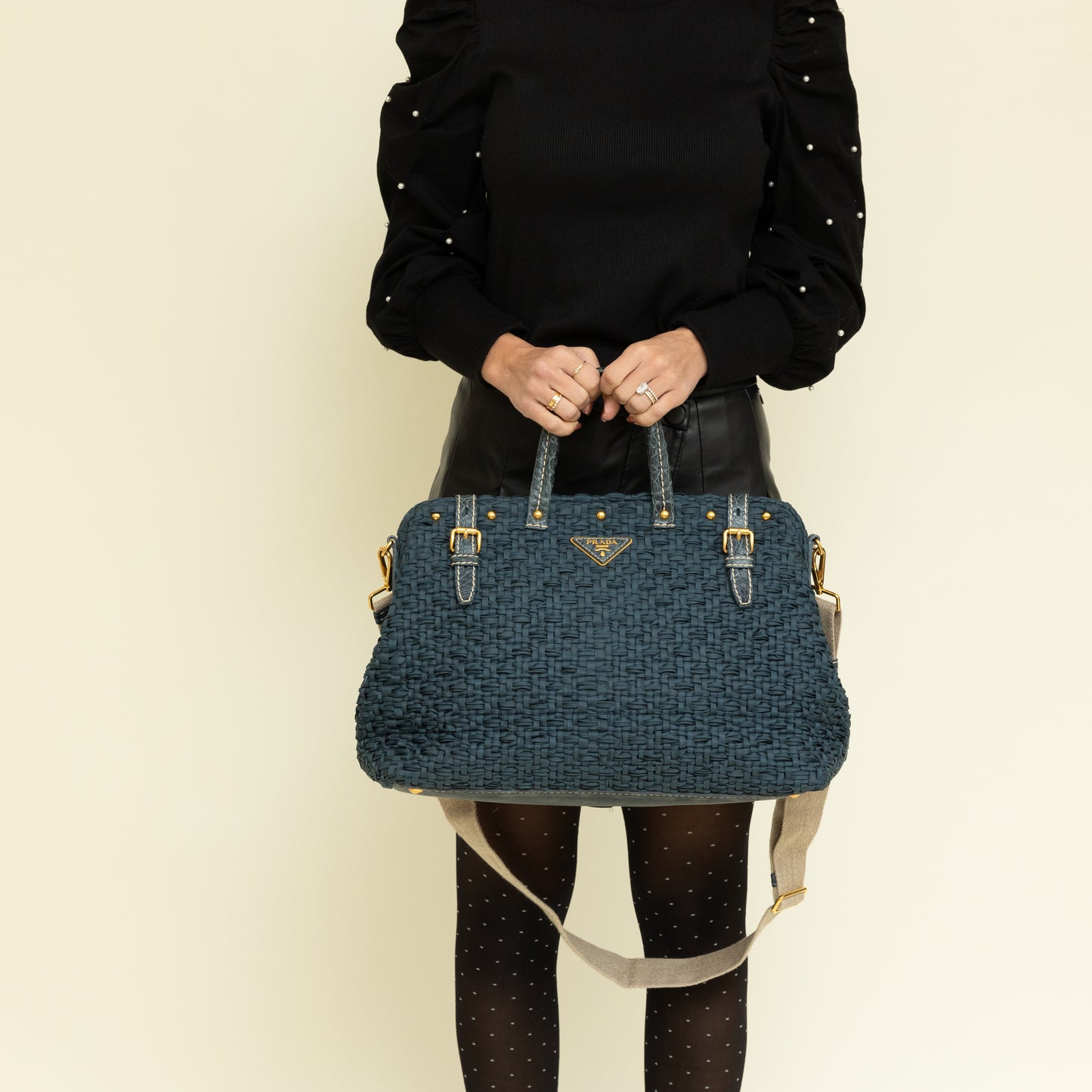 Woven Tote, Blue