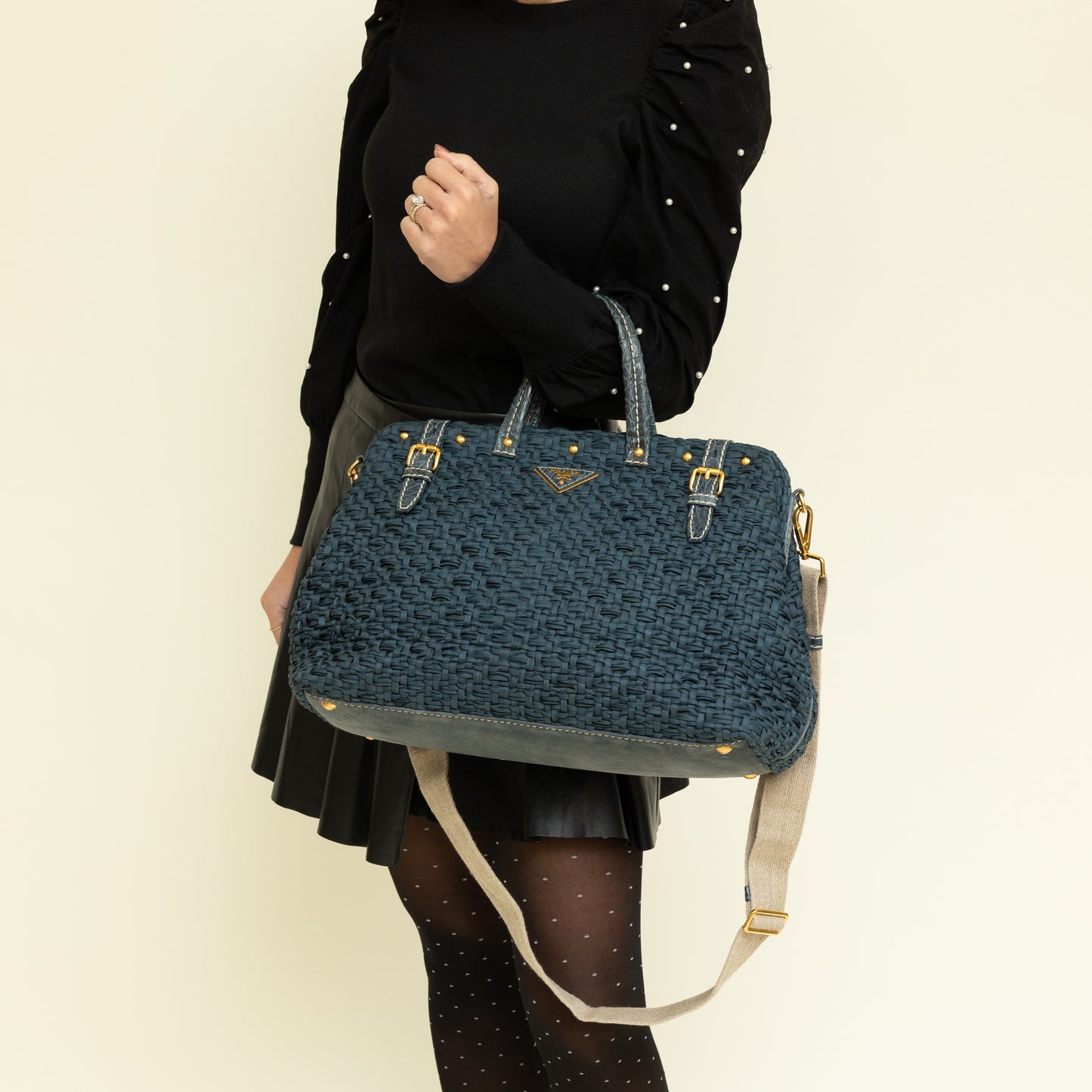 Woven Tote, Blue